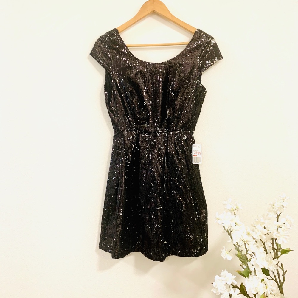 Forever21 Little Black Dress Sequin Small